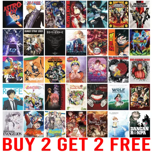 MyAnimeList Top 100 Anime Greatest Anime Poster Print Wall Art Room Decor  ED028