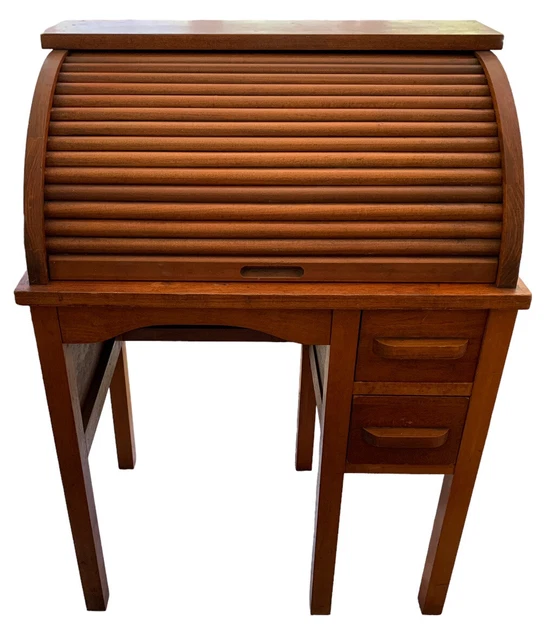 Vintage Child Size Roll Top Desk