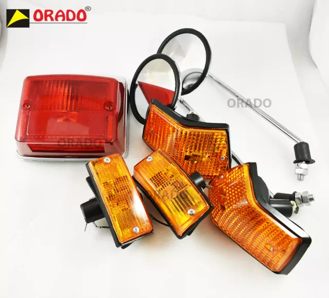 Vespa Px 125 150 200 Lml T5 P Front Rear Indicators With Rear Light & Mirror Set