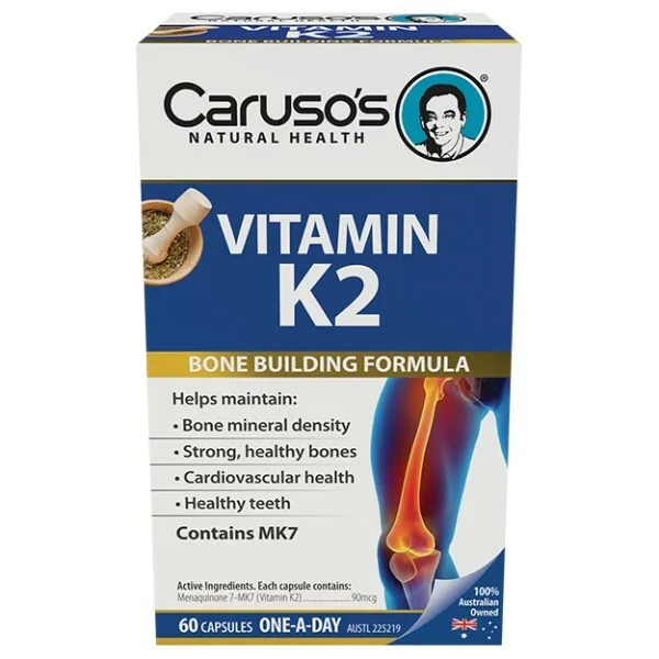 Caruso's Vitamin K2 60 Capsules for Strong Healthy Bones Heart Health Carusos