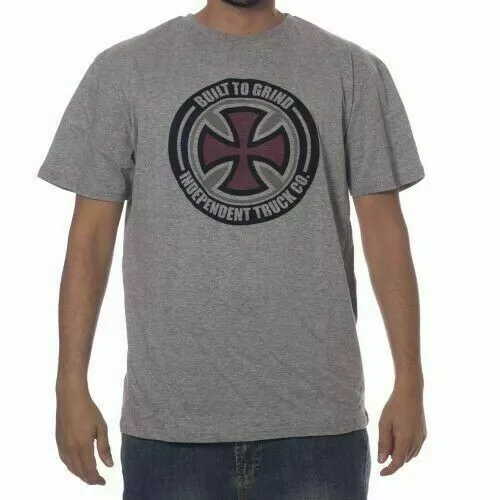 INDEPENDENT TRUCK CO' Skateboard T Shirt - BTG Cross / LARGE - Heather Grey