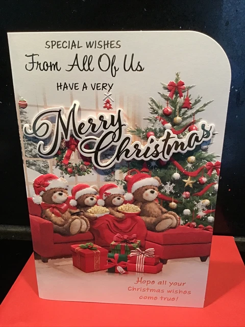 Da Tutti Gli Us Cartolina Di Natale Bel Verso (9""X 6") Alta Qualità Amici Di Natale B