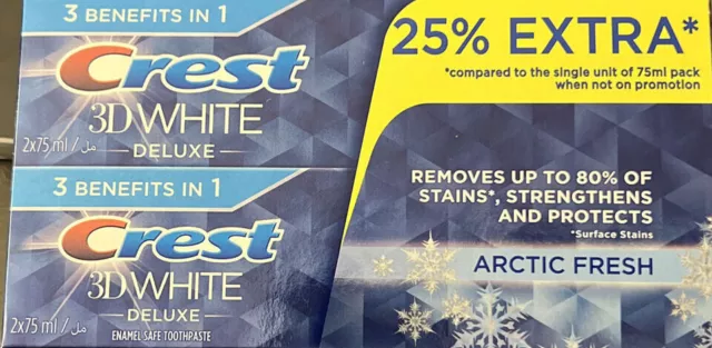 Crest 3D White Advanced Glamorous White Toothpaste, 75ml  (Pack Of 2)