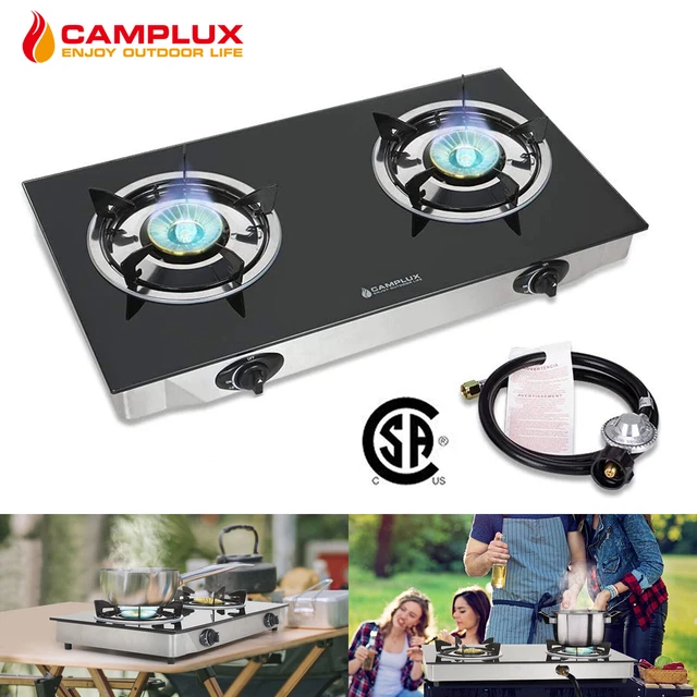 CAMPLUX 2 BURNER Gas Cooktop Camping LPG Propane Stove Regulator