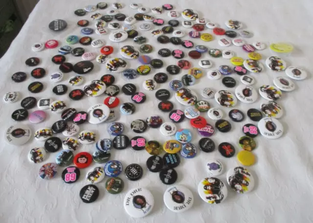 170+ ASSORTED MIXED JOBLOT NOVELTY BADGE`s