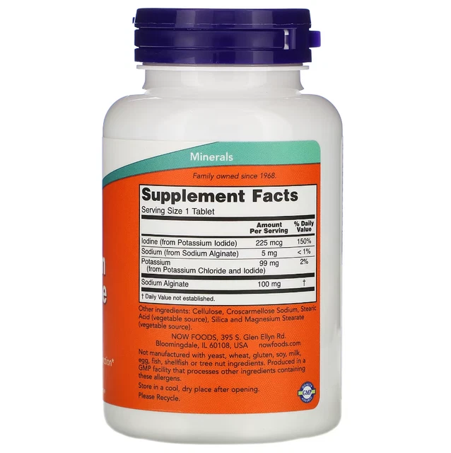 NOW FOODS, POTASSIUM plus Iodine, 180 Tablets £10.08 PicClick UK