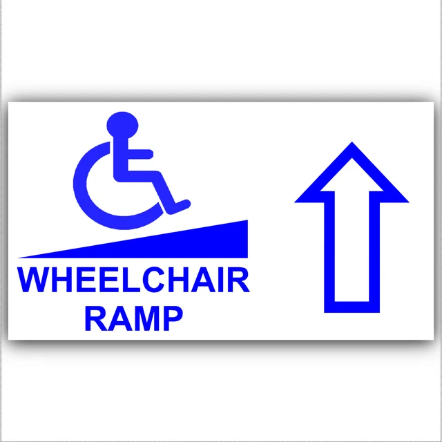 WHEELCHAIR RAMP ACCESS Stickers Sign Disabled Disability Mobility ...