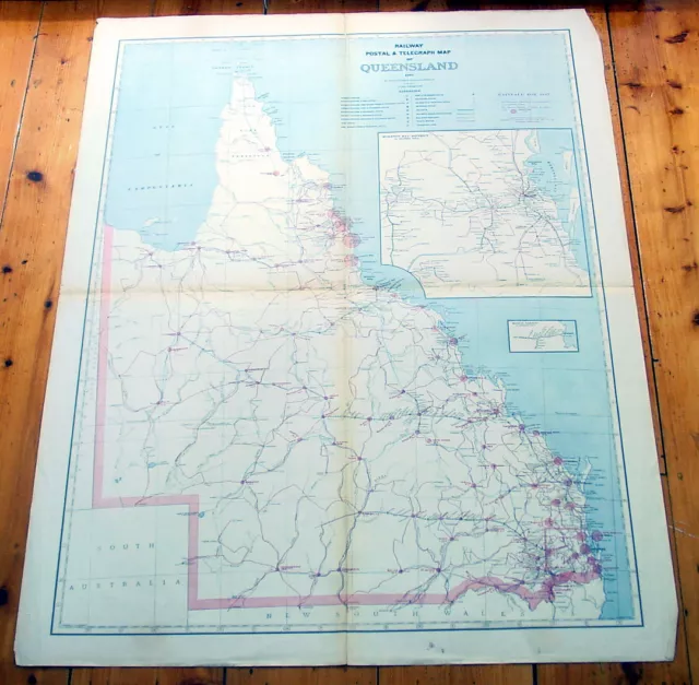 1888 PIC ATLAS Large Antique Map Queensland, Railway £176.71 PicClick UK