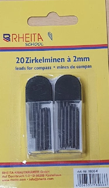 Faber Castell Compass leads Minen Zirkelminen 2mm 2 mal 6 Minen