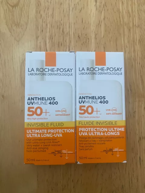 La Roche-Posay 50+ Uvb+Uva Unsichtbare Flüssigkeit Sehr Hoher Sonnenschutz * 2 X 50Ml*