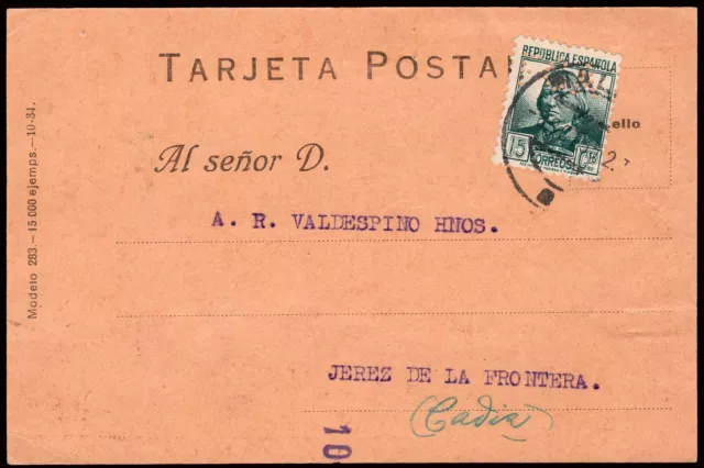 Málaga - Edi o TP 683 - Postal - Perforado "FCA" (FFCC Andaluces)