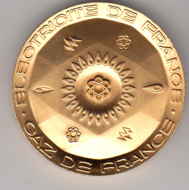 Ancienne Médaille Bronze EDF Gaz DROPSY - 20 Ans De Service - Médailles Françaises