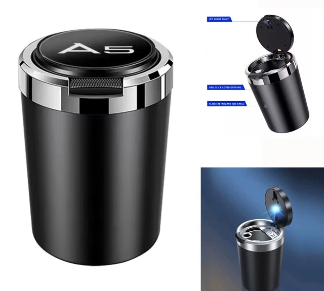 2 Posacenere Per Auto Con Luce LED - Coperchio A Scomparsa, Facile Da Pulire, Portatile - Foto 6