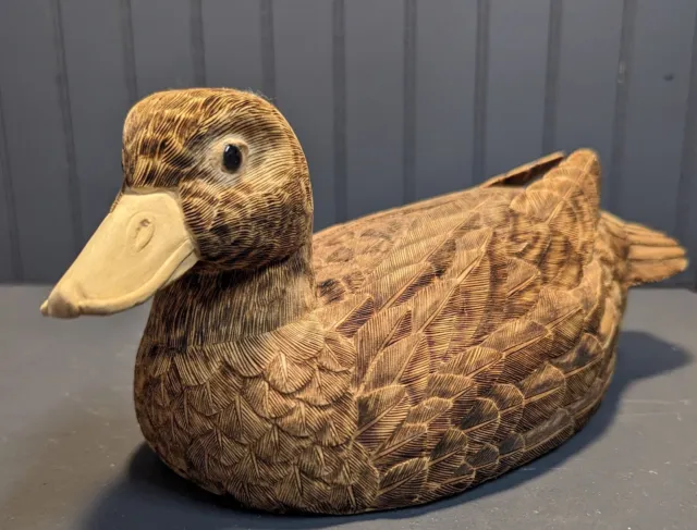 Hand carved wooden duck decoy