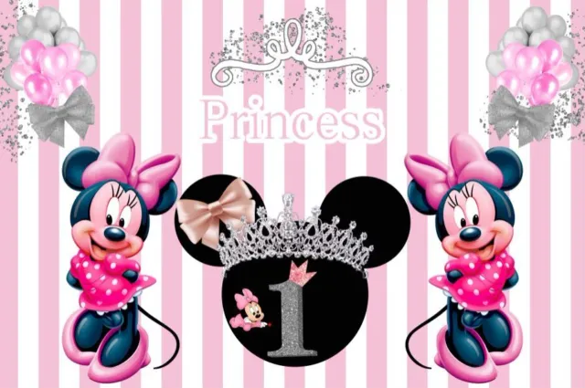 Minnie Mouse 1st Birthday Backdrop Minnie Mouse 1st Birthday Banner Party