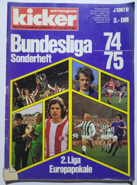 Kicker Sonderheft Bundesliga 1974 1975 74/75 Sondernummer Sonderausgabe