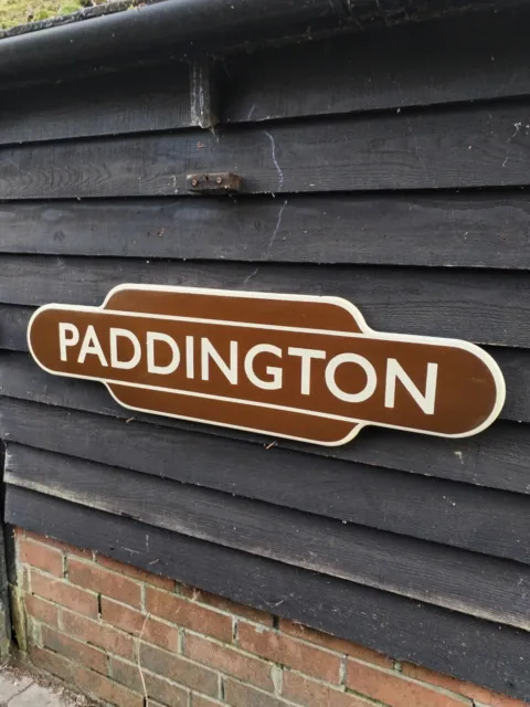 PADDINGTON TOTEM ENAMEL sign British Rail railway Paddington Bear sign ...