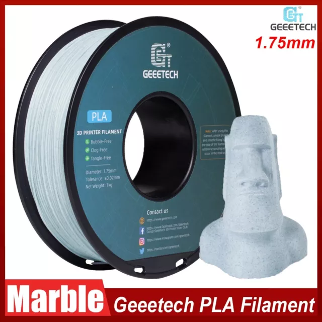 Geeetech Like Marble PLA 3D Printer Filament 1.75mm 1kg Marble Blue Matte Textur