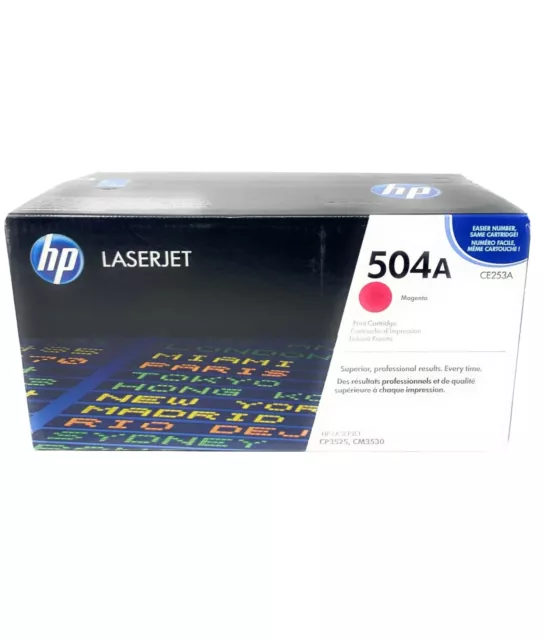 HP CE253A (504A) Cartouche de toner Magenta authentique Neuf