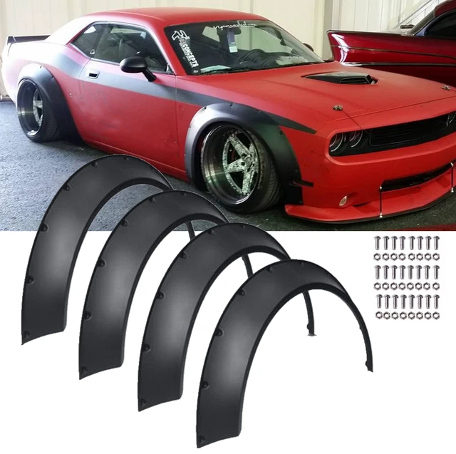 FENDER FLARES EXTRA Wide Body Kit Wheel Arch 4.5" For Dodge Challenger SRT SXT EUR 109,99