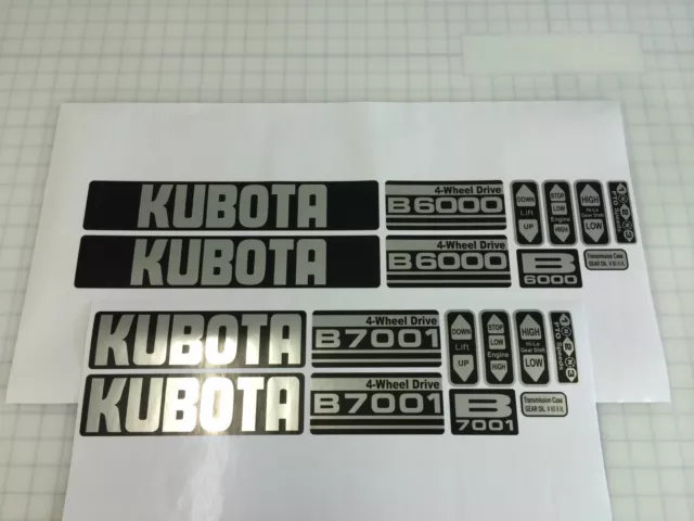 Kubota B6100 B6000 B6001 B7000 B7100  B5000 Compact Tractor Decals Sticker Set 2