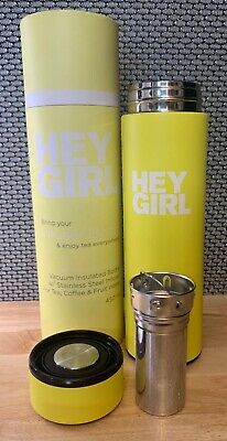 Hey Girl Tea Infuser Bottle - Travel Tea Tumbler Herbal Loose Leaf Tea BLU/YELOW
