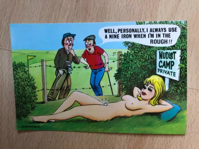 Bamforth Saucy Comic Postcard No Nudist Camp Golfers Picclick