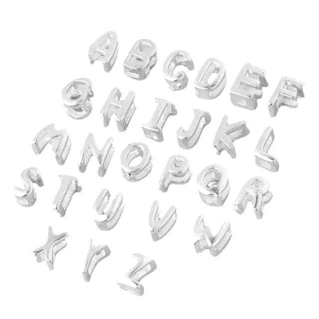 Sterlingsilber Mini A-Z Buchstabe Alphabet Initialen Gleitend Spacer Charm Beads