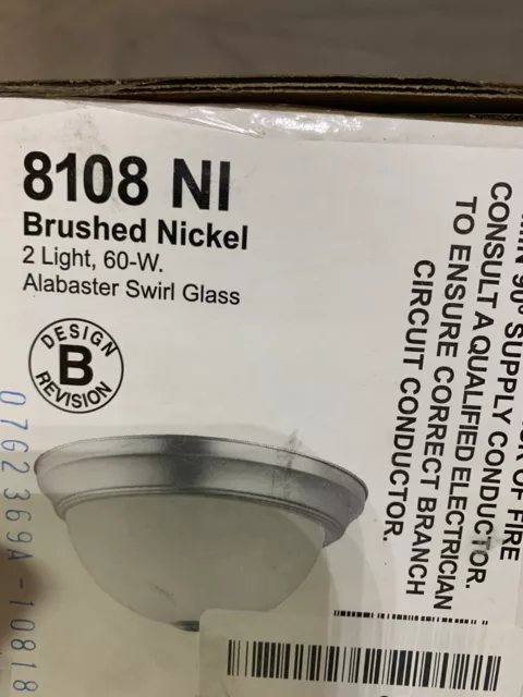 Kichler 8112 Brushed Nickel 2-Light 13-1/4"W Flush Mount Ceiling Fixture 60W