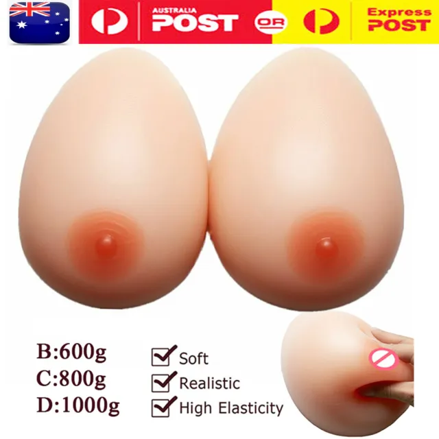 A-F Cup Silicone Crossdresser Breast Forms Teardrop Transgender Fake Boobs Men