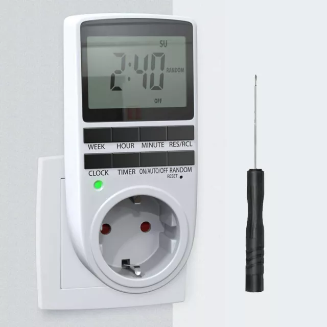 Digitale Elektrische Zeitschaltuhr Außen 3680W Steckdose Zeitschalter Timer LCD