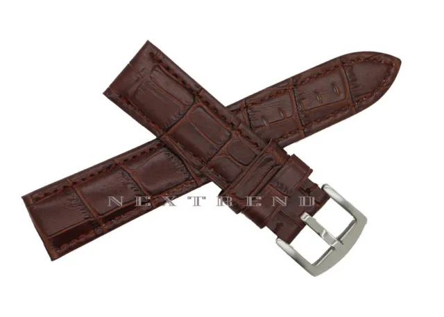 New Quality Brown Genuine Leather Watch Band Lengthened Strap(extended size)