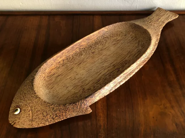 Massim Melanesia Png Papua New Guinea Trobriand 24" Palm Wood Shell Fish Tray