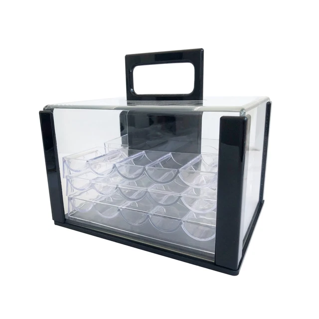 Yuanhe Deluxe Acrylic Poker Chip Case Poker Chip Carrier(600 Chips Capacity)-...