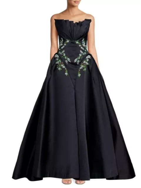 ZAC POSEN Pleated Strapless Ball Gown, Midnight color, Back zip, Size 8  $17,990