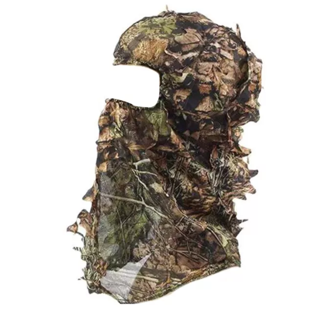 Ghillie Mask Face Head Camo Woods Leaves Hat For Shooting Stalking Paintball