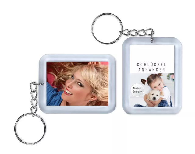 50 Stück Acryl Schlüsselanhänger für Ihr Paßbild Foto  Werbung Werbeanhänger