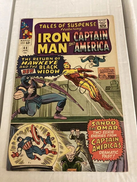 Tales of Suspense 64 (1965) 3rd app Hawkeye, 1st app Black Widow Costume