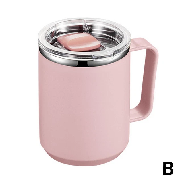 Coffee Mug Stainless Steel Double   Wall Insulated Tumble Travel Mug Cup   Lid