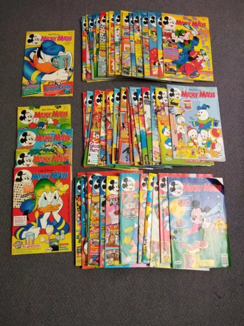 64 x Walt Disneys Micky Maus Hefte 1974-1995 z.T. mit Beilagen Konvolut Sammlung