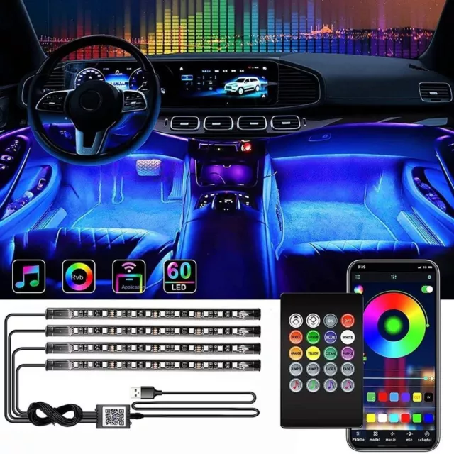 Kit Bande Lumineuse LED Néon intérieur Voiture 0.2kg 30cm 4 Lumières 12V Univers