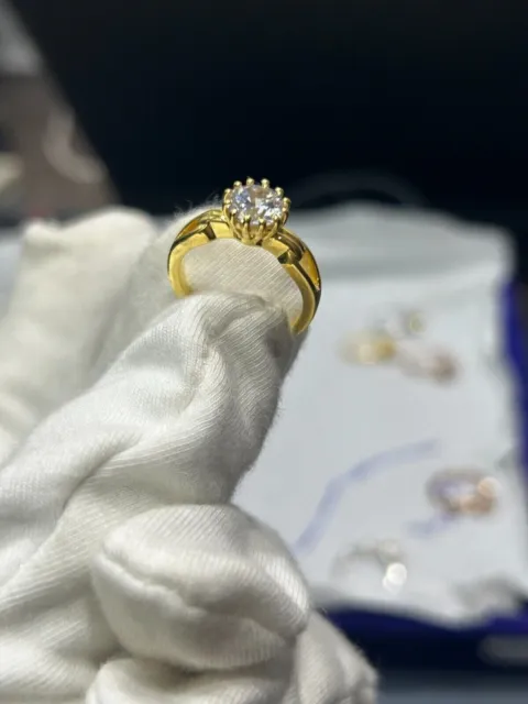 2.00CT Round Cut Lab Created Diamond Women's Wedding Ring 14K Yellow Gold Plated