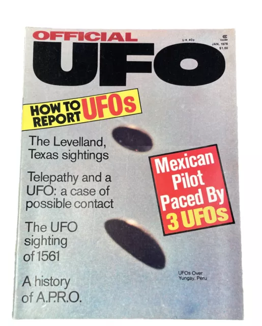 OFFICIAL UFO MAGAZINE JAN 1976 VOL1 #5 The Levelland, Tx Sightings