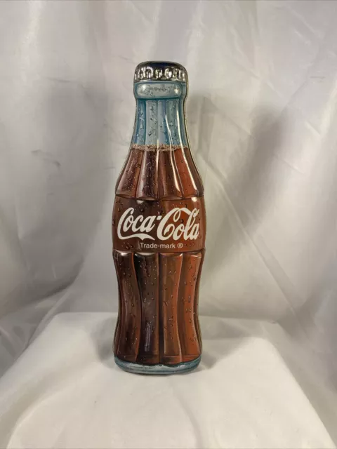 Coca Cola Coke Trademark Brand Bottle Shaped EMPTY Tin Box 1996