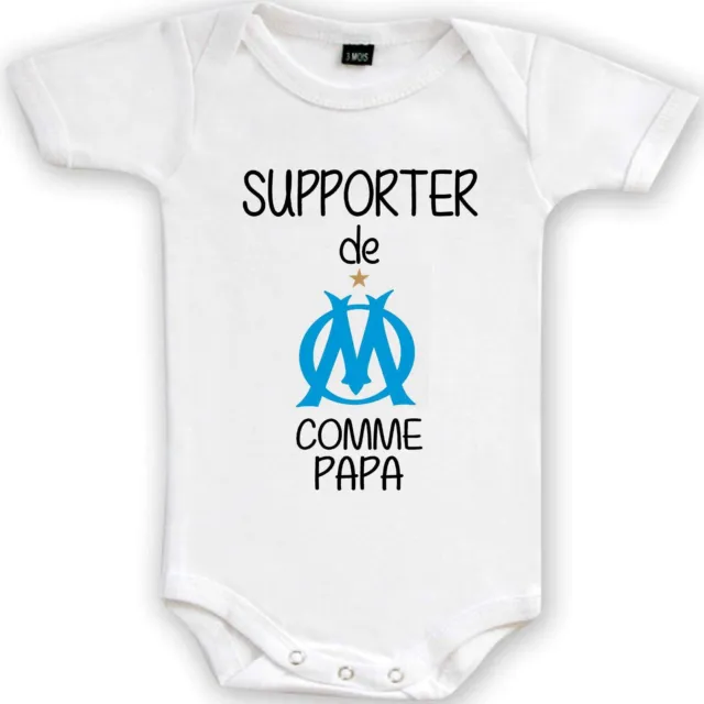 Body pour bébé supporter de l'om comme papa fan de foot..