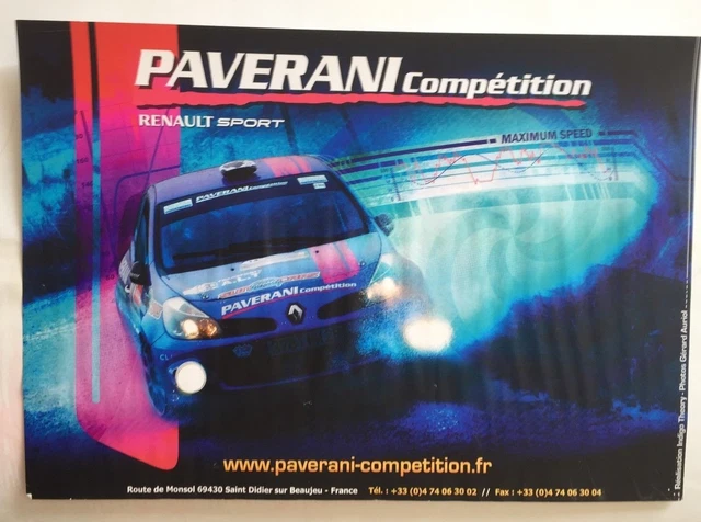 Affiche Poster - Renault Clio - Rallye Mont Blanc 2002 - Jean Joseph