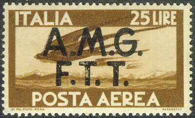 Italy AMG-FTT Trieste Zone A 1947, 25L Brown Airmail Mi.# 22, MNH