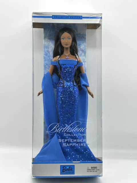 2002 Mattel Birthstone Collection September Sapphire Barbie Doll New in Box