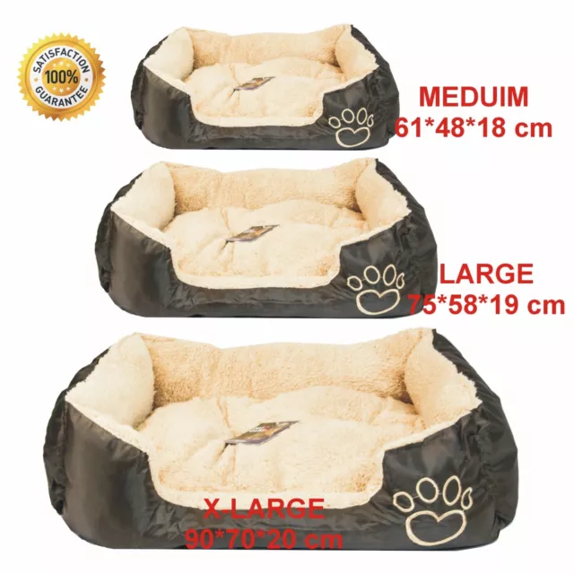 Pet Basket, Bed with Fleece Soft Comfy Fabric Washable Dog Cat Cosy Dogs Cats