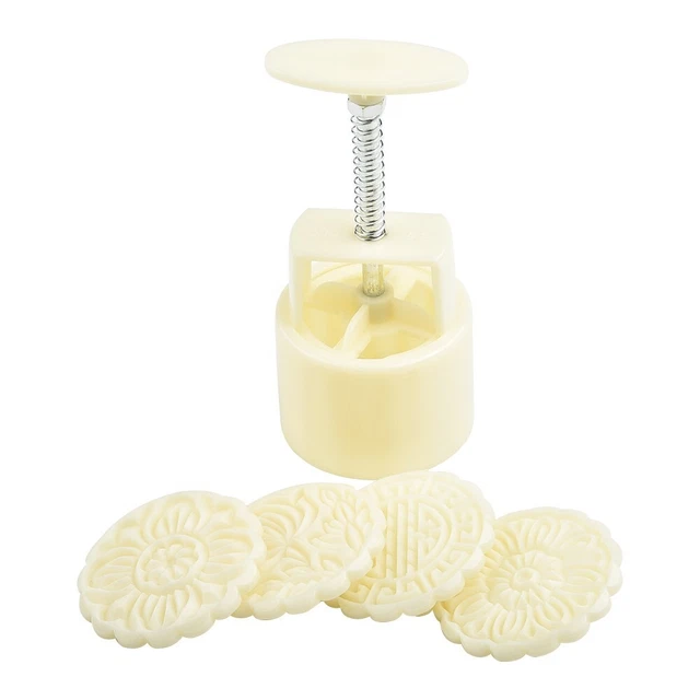 Mondkuchen Stempel Formen Runde Mooncake 100g Weiß Haus Kunststoff Set